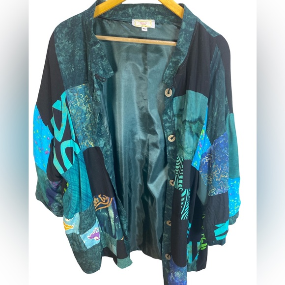 Fashions by Claudette Patchwork Button-Down Cardigan Jacket | Women’s XL - Picture 5 of 8